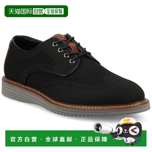 自营vance co.Vance Whitaker 休闲针织混合翼尖正装鞋 - 黑色 美