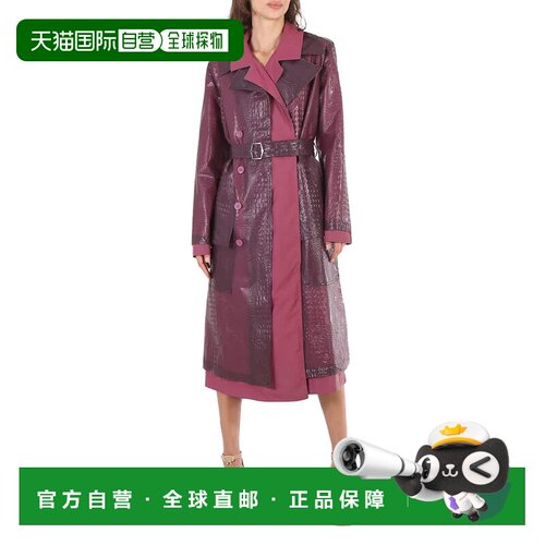 自营Sies Marjan Devin压花双带反光风衣-紫色 美国奥莱直发