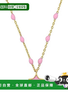 自营 Mimi & Max 女式 14K 黄金粉色珐琅星形项链配弹簧环扣 - 16