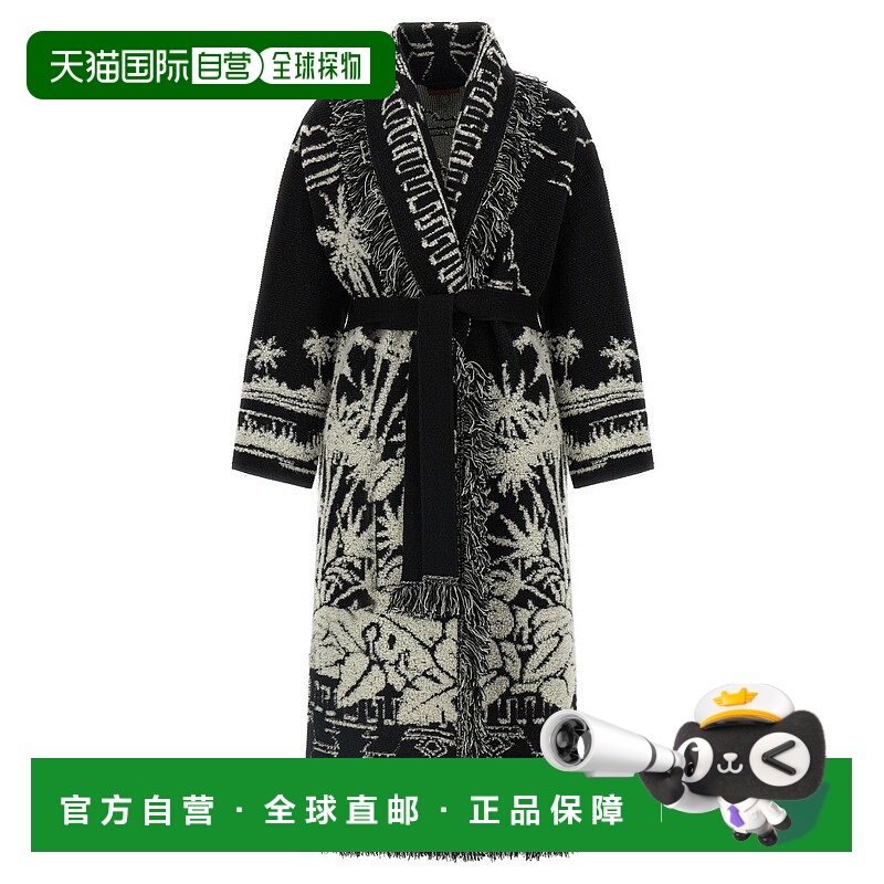 自营alanui'Palm Grove Tales' Coat - black 美国奥莱直发