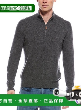 自营Mette Cashmere 1/4-Zip Mock Neck Sweater - grey 美国奥莱