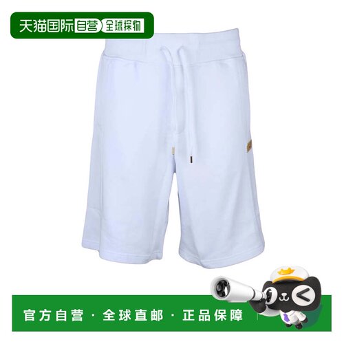 自营versace jeans coutureWhite Cotton Sweat Shorts - white