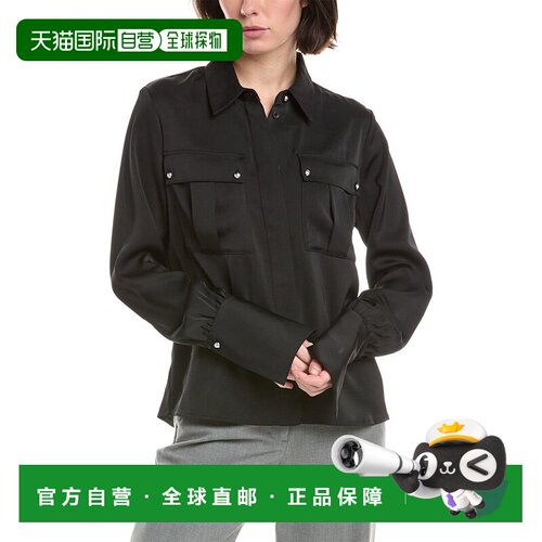 自营rag & bone Carmina Satin Blouse - black 美国奥莱直发