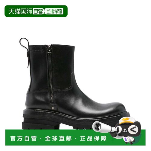 自营premiataBlack Leather Boots - black 美国奥莱直发短靴男靴
