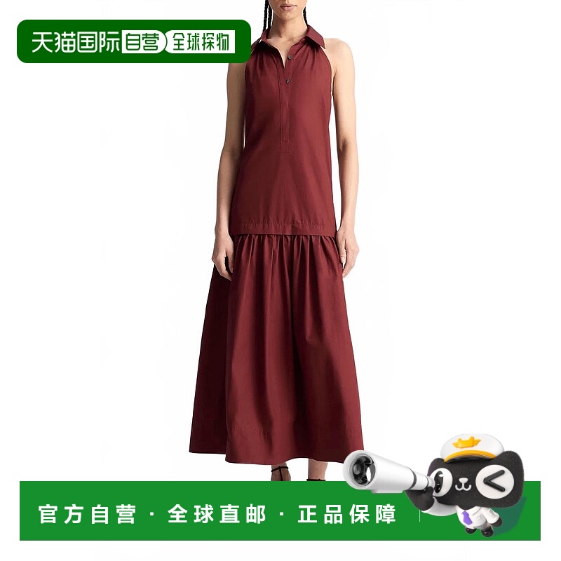 自营a.l.c.Vera Cotton Midi Dress In Dark Bosco - dark bosco