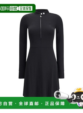 自营Courreges BIKER CREPE JERSEY拉链女式连衣裙-黑色 美国奥莱