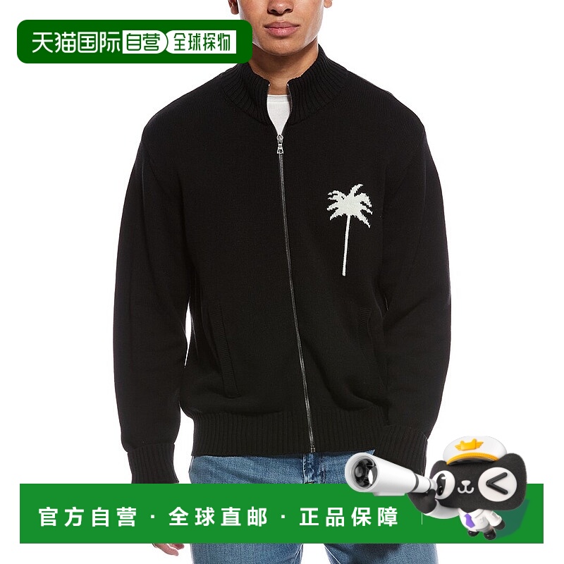 自营Palm Angels Palms Knit Wool-Blend Track Jacket - white