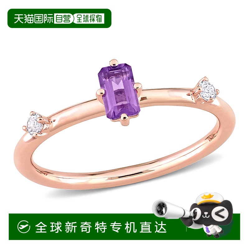 美国直邮julianna b 女士 戒指水晶玫瑰金紫水晶