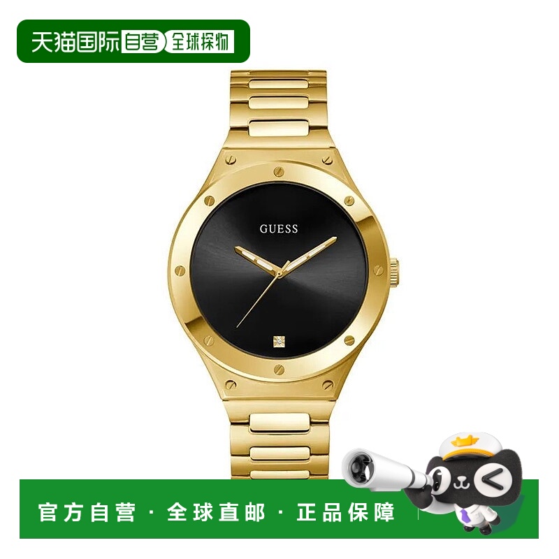 自营Guess Stainless Steel Dress Men's Watch - gold 美国奥莱