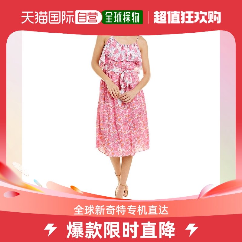 Celina Moon 编织迷你早秋新款连衣裙 粉色 【美国奥莱】直发