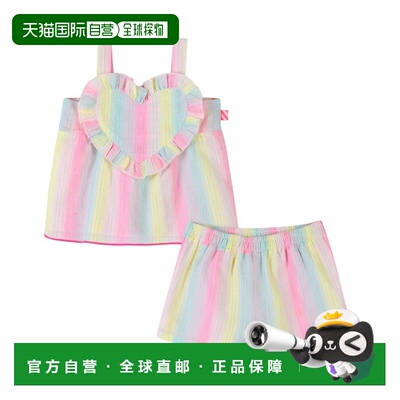 自营Billieblush 2pc Stripe Hearts Short Set - multicolor 美