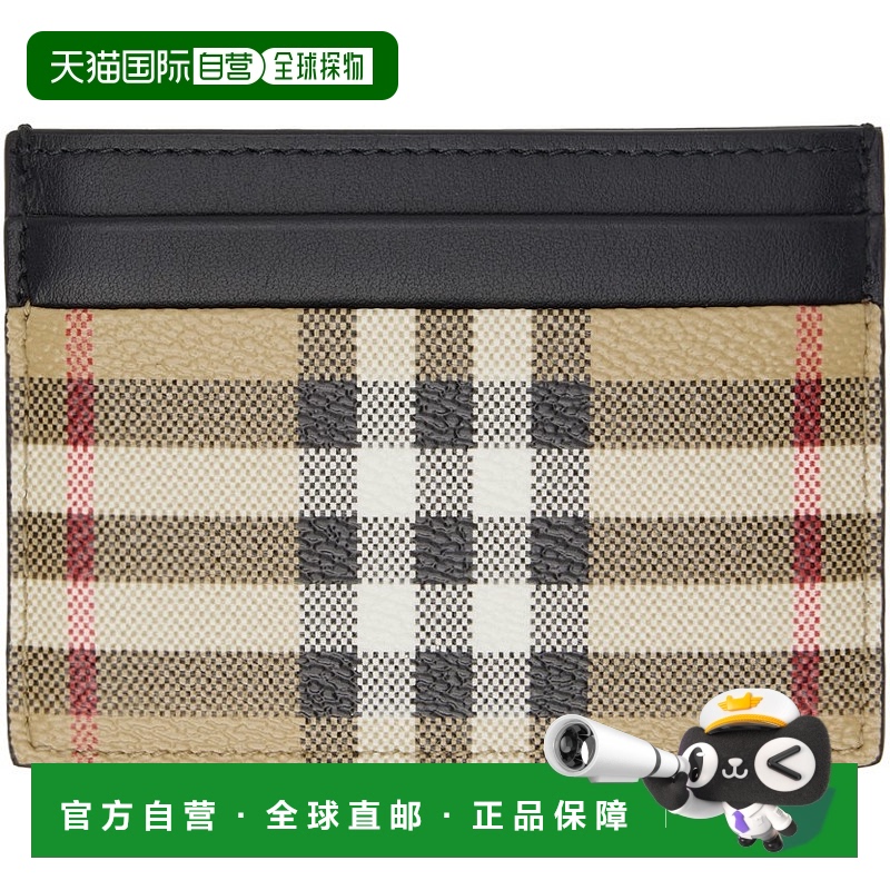 香港直邮潮奢 Burberry 巴宝莉 女士 驼色格纹卡包 8069822