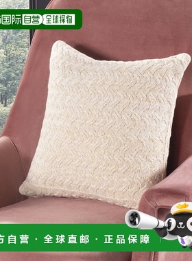 自营 Safavieh Adara 针织枕头 - 自然色 / 金色 美国奥莱直发