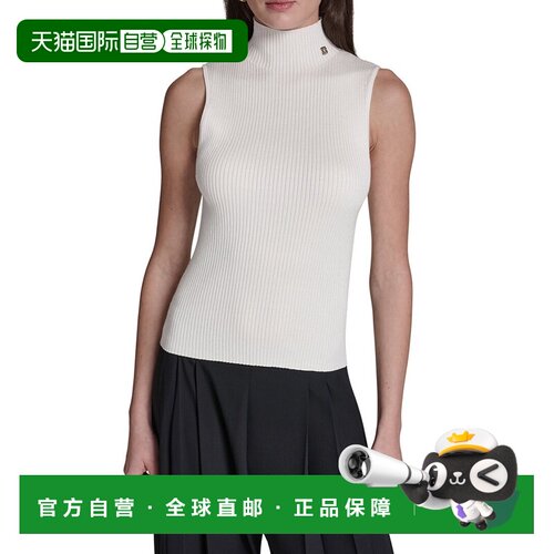 自营Halston Mock Neck Sweater - White 针织衫美国直发奥莱
