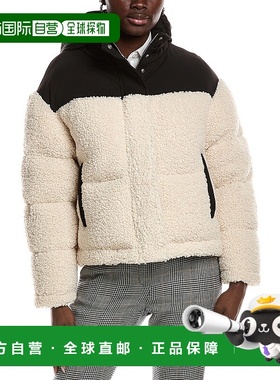 自营Maje Teddy Fleece Puffer Coat - white 美国奥莱直发