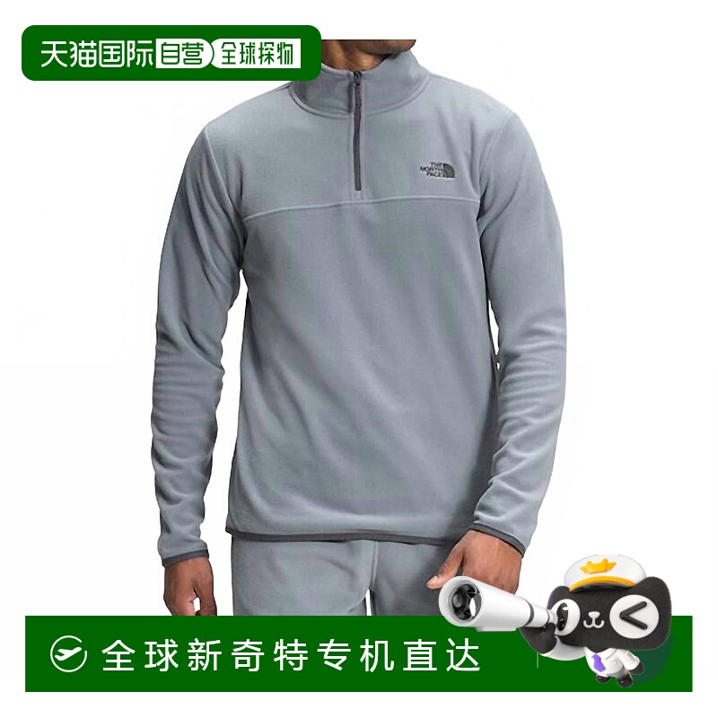 自营 the north face男式Tka Glacier四分之一拉链，中灰色/中灰