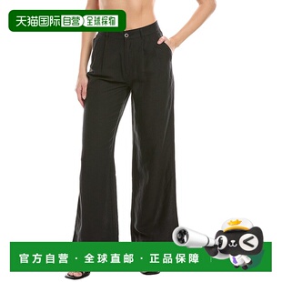 Onia 阔腿裤 Air褶皱亚麻混纺长裤 美国奥莱直发女装 黑色 自营