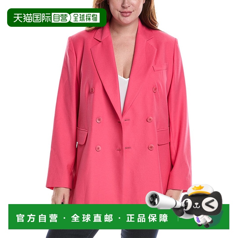 自营 Marina Rinaldi Plus 双排扣西装外套 - 红色 美国奥莱直发