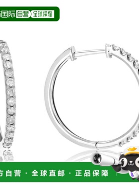 自营 vir jewels1/2 克拉钻石圈形耳环 0.925 纯银 26 颗宝石吊坠