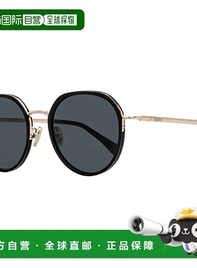 自营Max Mara 女士椭圆形 Alt Fit 太阳镜 MM0109-K 01A 黑色/金