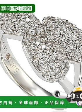 自营 Suzy Levian 密钉方晶锆石纯银戒指 - 白色 美国奥莱直发