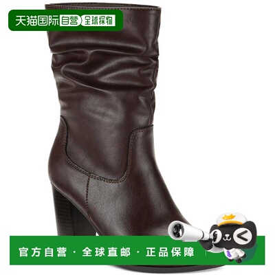 自营Women's Style & Co. Saraa Slouch Boots 10Brown Faux Leat