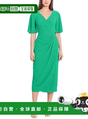 自营 Maggy London Midi连衣裙-绿色 美国奥莱直发新款