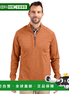 自营Cutter & Buck Adapt Eco Knit Heather Mens Quarter Zip Pu