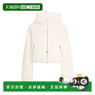 中性色 带兜帽和拉链口袋 美国奥莱 人造毛皮夹克 自营pinko短款