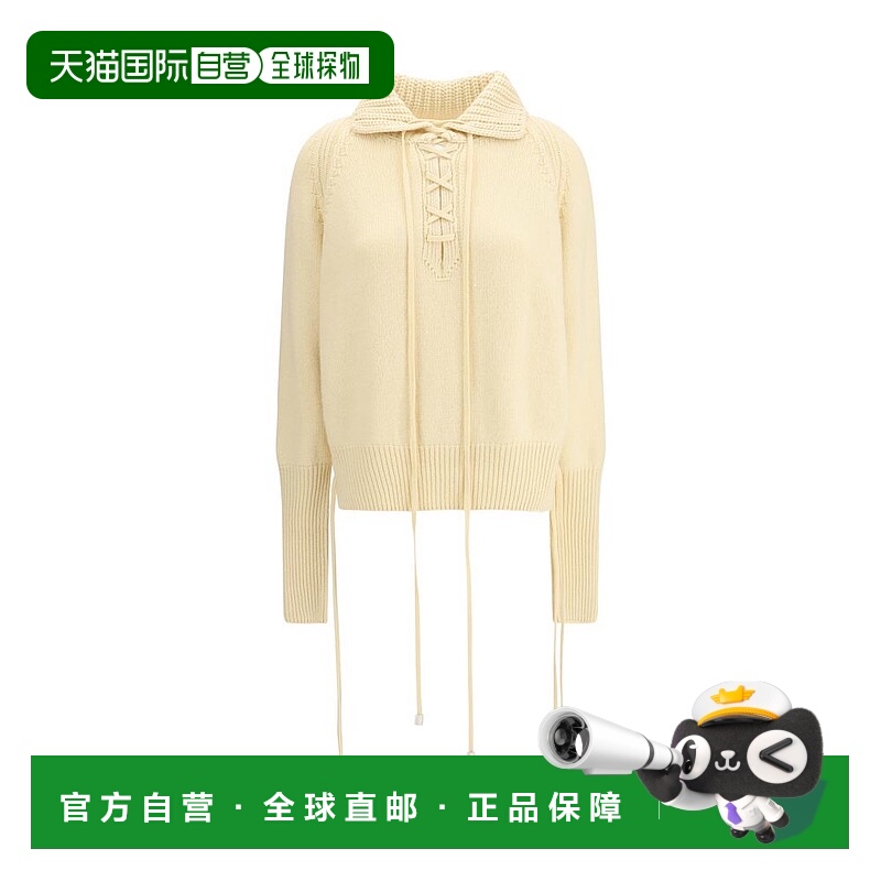 自营Ermanno Scervino纯羊绒女式毛衣-奶油色 美国奥莱直发