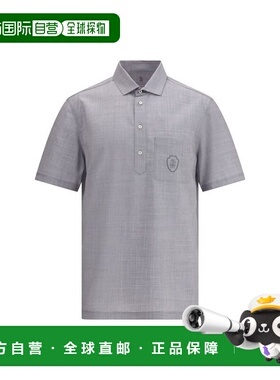 自营Brunello Cucinelli Fleece Wool Polo Men's Shirt - gray