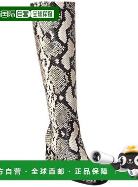 自营Stuart Weitzman Nola蛇纹皮革膝盖高靴-白色 美国奥莱直发