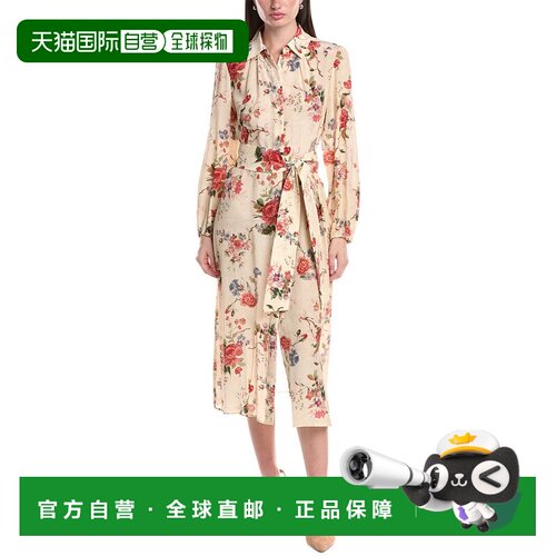 自营Max Mara Wales Silk Midi Dress - white 美国奥莱直发