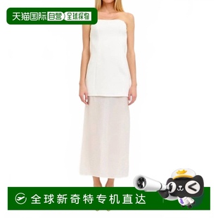 lena象牙色对比Maxi连衣裙 自营 美国奥莱直发