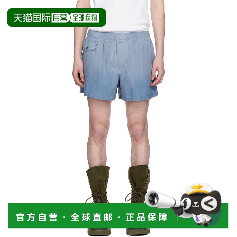 1h可退 香港直邮潮奢 J.W. Anderson 男士 蓝色徽标印花短裤 SR01