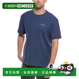 自营Scotch & Soda Textured Slub Interlocking T-Shirt - blue