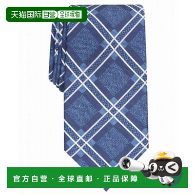自营Perry Ellis Men's Denner Classic Plaid Tie Navy Size Reg