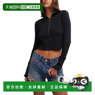 People The Midnight 黑色罗纹针织拉B 自营 Top女式 Free