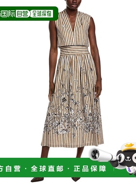 自营lela roseLela玫瑰花府绸连衣裙-棕色 美国奥莱直发