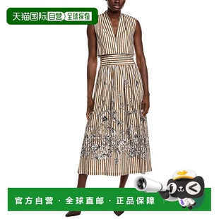 美国奥莱直发 棕色 自营lela roseLela玫瑰花府绸连衣裙