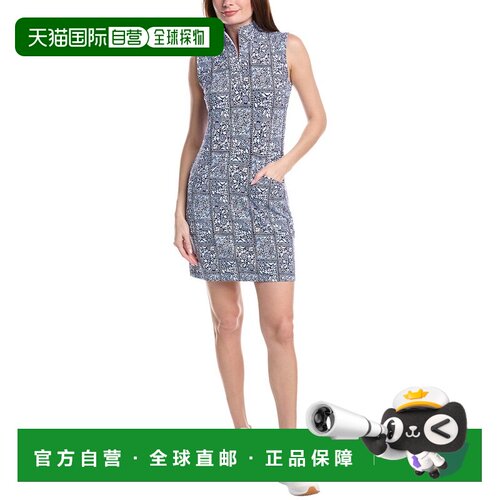 自营IBKUL Sleeveless Mock Dress - navy 美国奥莱直发连衣裙