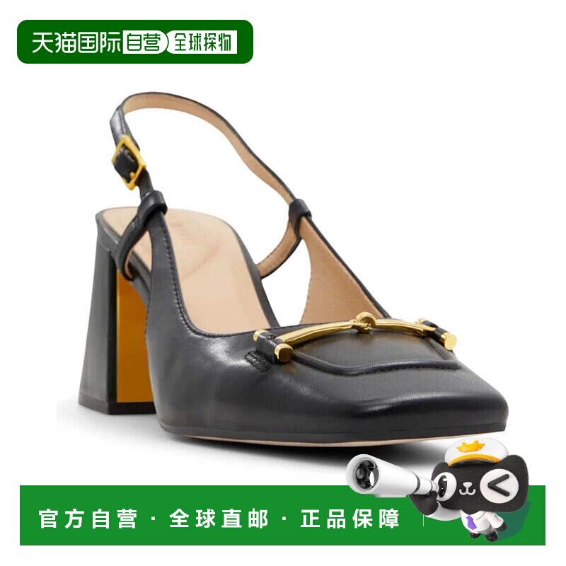 自营Ted Baker Mia Icon女式黑色皮革方头高跟鞋VER1507-黑色 美