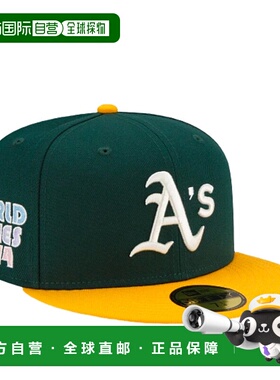 自营 New Era 59Fifty MLB 奥克兰运动家队 Pop Sweat 绿/紫色贴