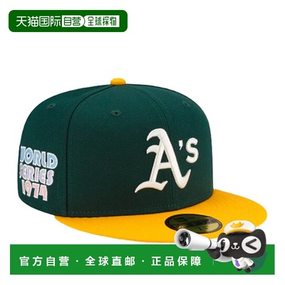 自营 New Era 59Fifty MLB 奥克兰运动家队 Pop Sweat 绿/紫色贴