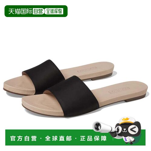 自营Hari Mari Sydney凉鞋女士黑色皮革露趾拖鞋HTAT1745-黑色 美