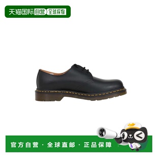 自营dr. martens标志性黄色缝线系带皮鞋-黑色 美国奥莱直发