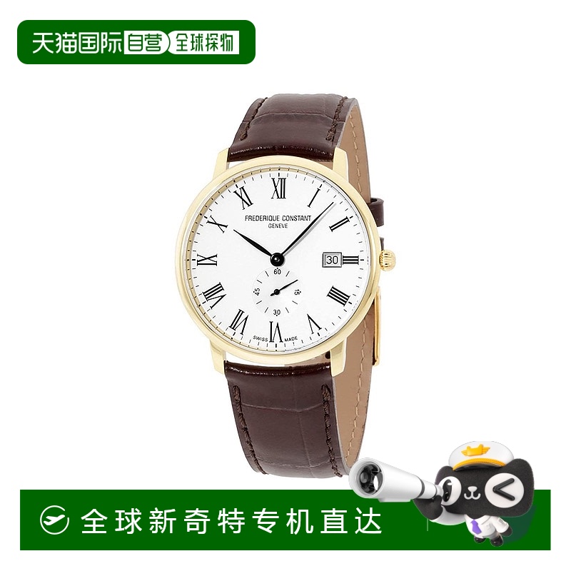 自营 Frederique Constant Slim Line皮革男士手表-棕色 【美国奥