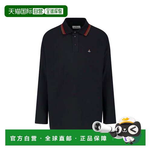 自营vivienne westwood黑色piqu e 棉质Polo T恤-黑色 美国奥莱直