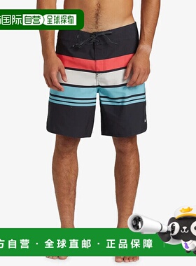 自营 Quiksilver Everyday Board Shorts男式32黑色条纹19英寸泳E