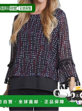 1h可退 【美国直邮】multiples 女士 衬衫圆领正品时尚柔软 百搭